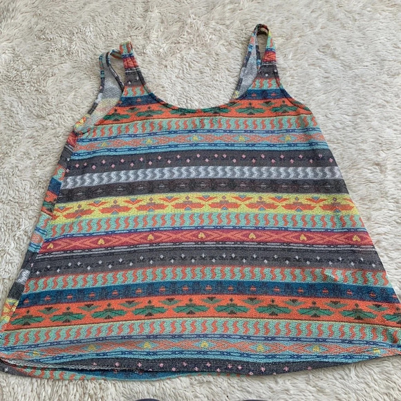 Zara trafulac size medium open knit Aztec tribal multicolored tank top - Picture 4 of 6
